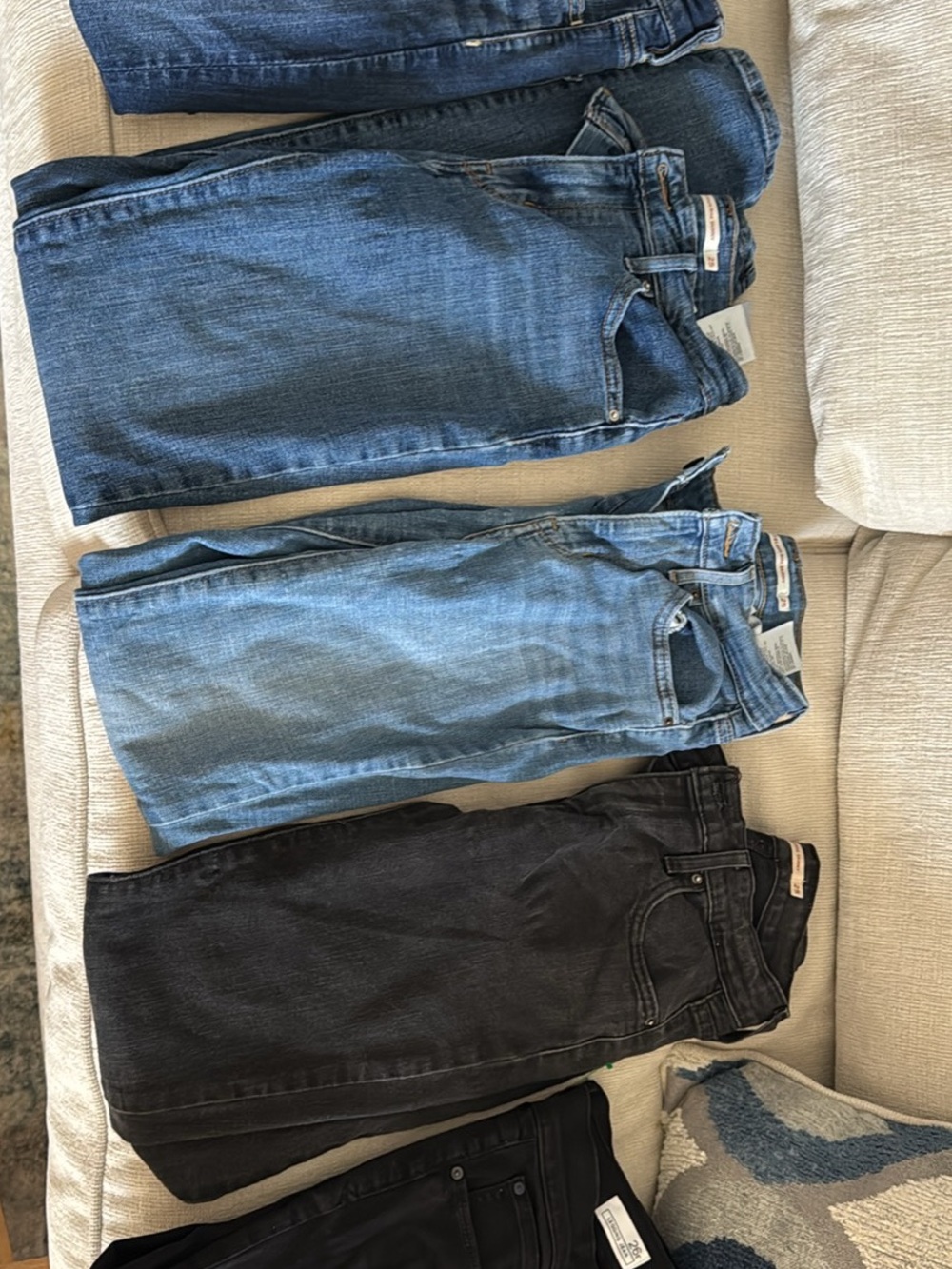 Levi's Women's Skinny high rise Jeans — Medium & Dark Blue, Gap Black mid rise